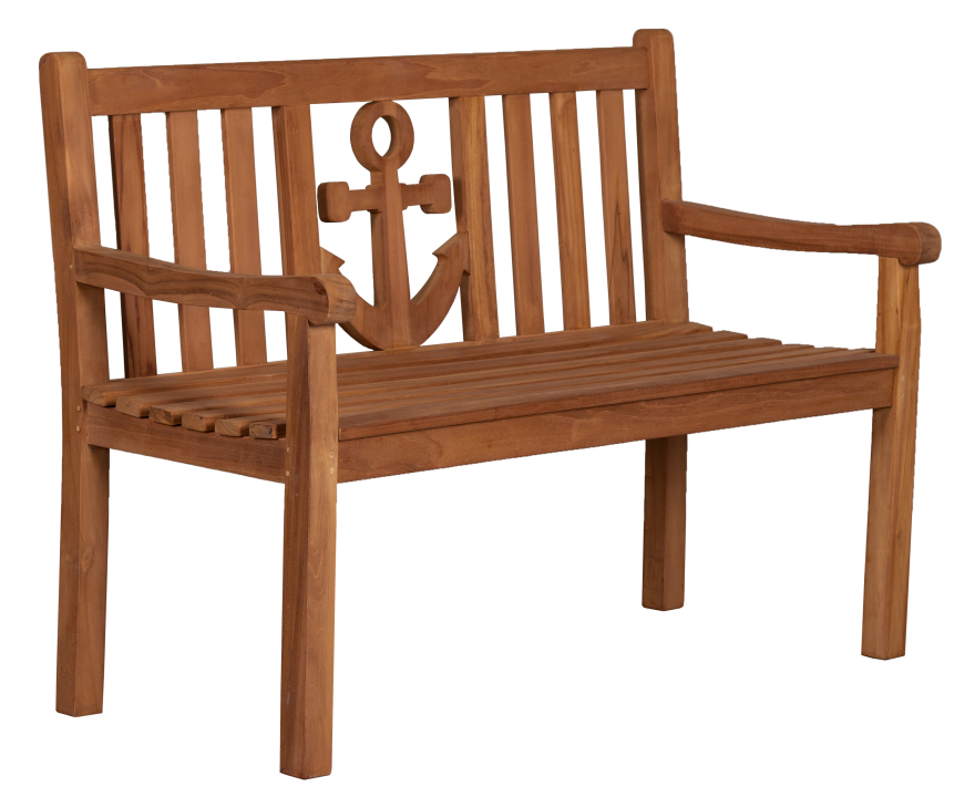 deVries Gartenbank "WOODIE" Ankerplatz 120 mit eingearbeiteten Anker in der Rückenlehne, Größe 120 x 60 x 89 cm