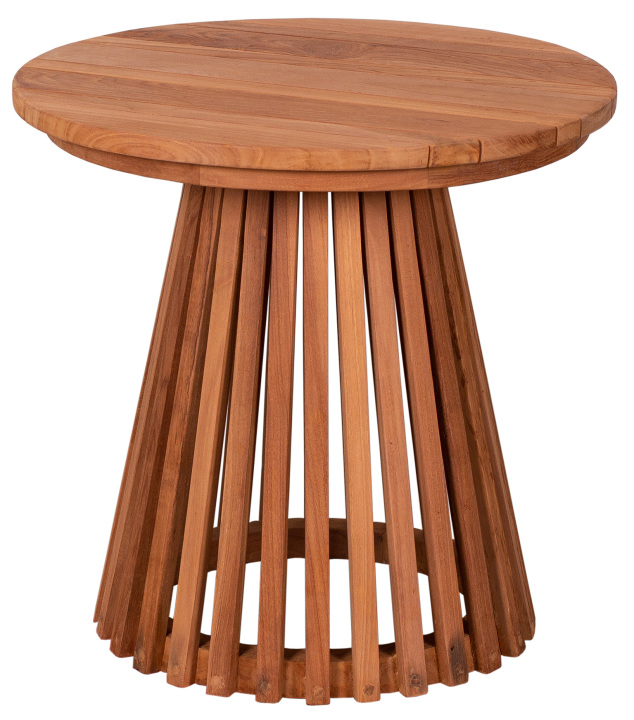 deVries Beistelltisch "WOODIE" Lamellen aus Teakholz rund Größe Ø50 x 48 cm