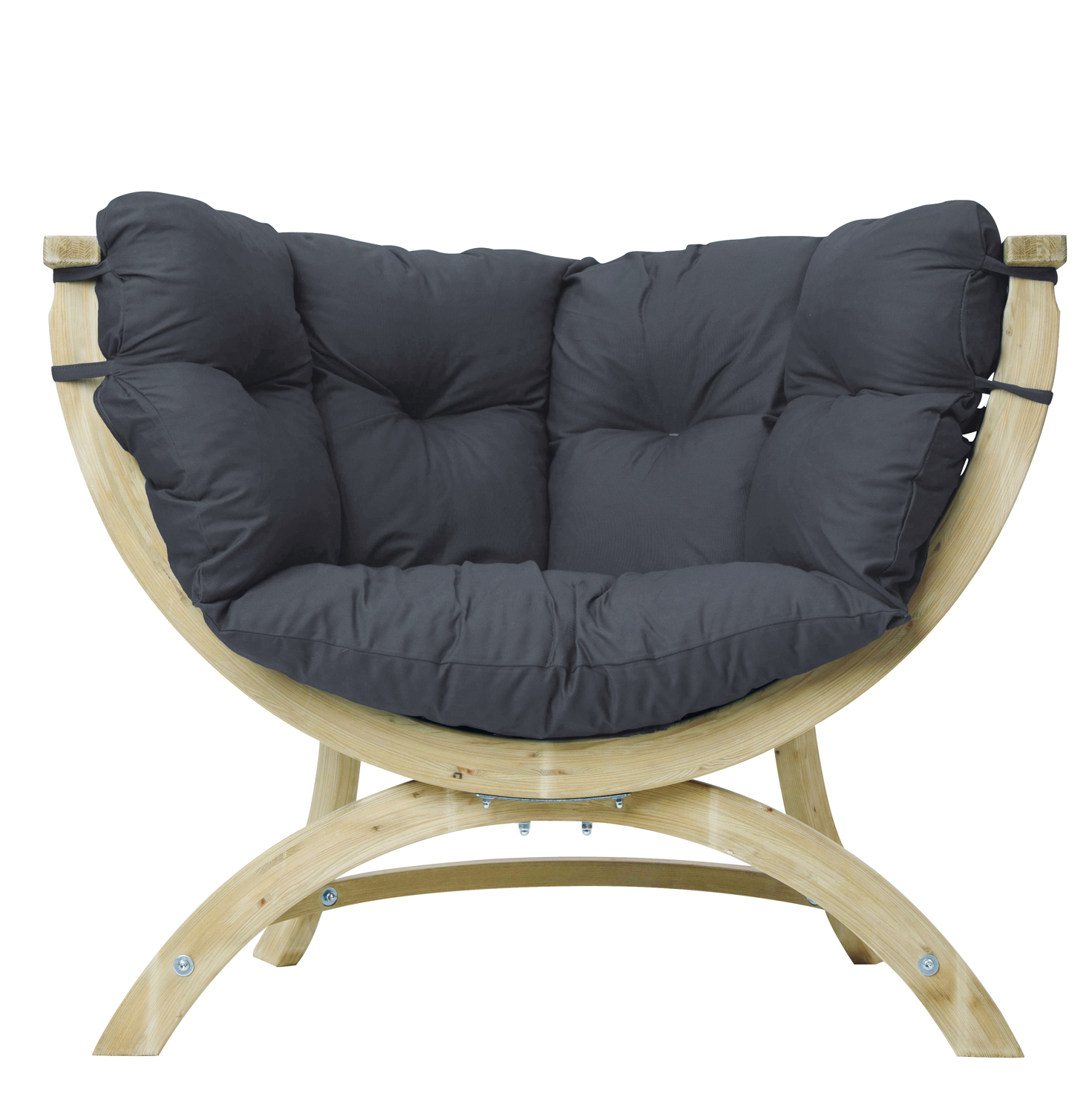 AMAZONAS Loungesessel Siena Uno Anthracite inkl. Sitzkissen 118,5 x 93,5 x 58cm für Haus und Garten