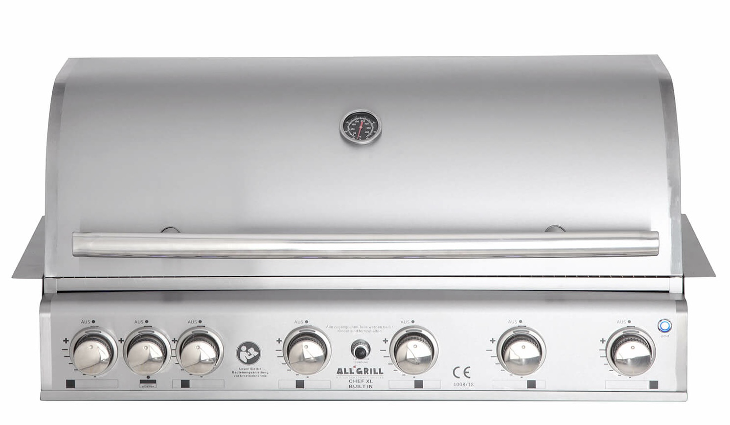 ALLGRILL Einbau-Gasgrill CHEF XL Edelstahl Built-In Air System, 6 Brenner, Backburner 100939
