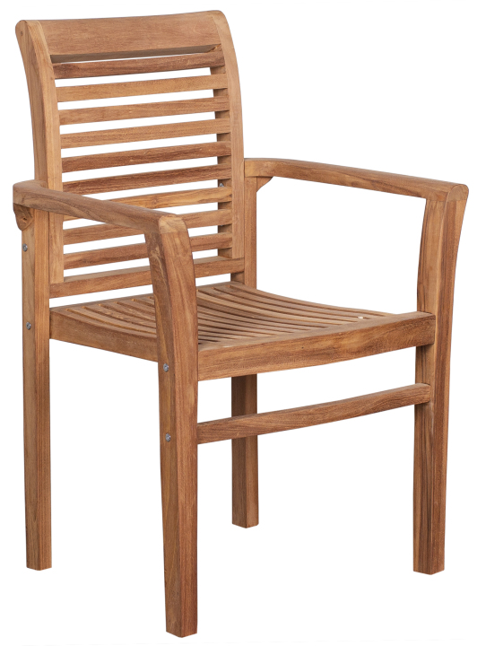 deVries Stapelsessel "WOODIE-LAMELLE" aus Teakholz zerlegt Größe 63 x 52 x 92 cm
