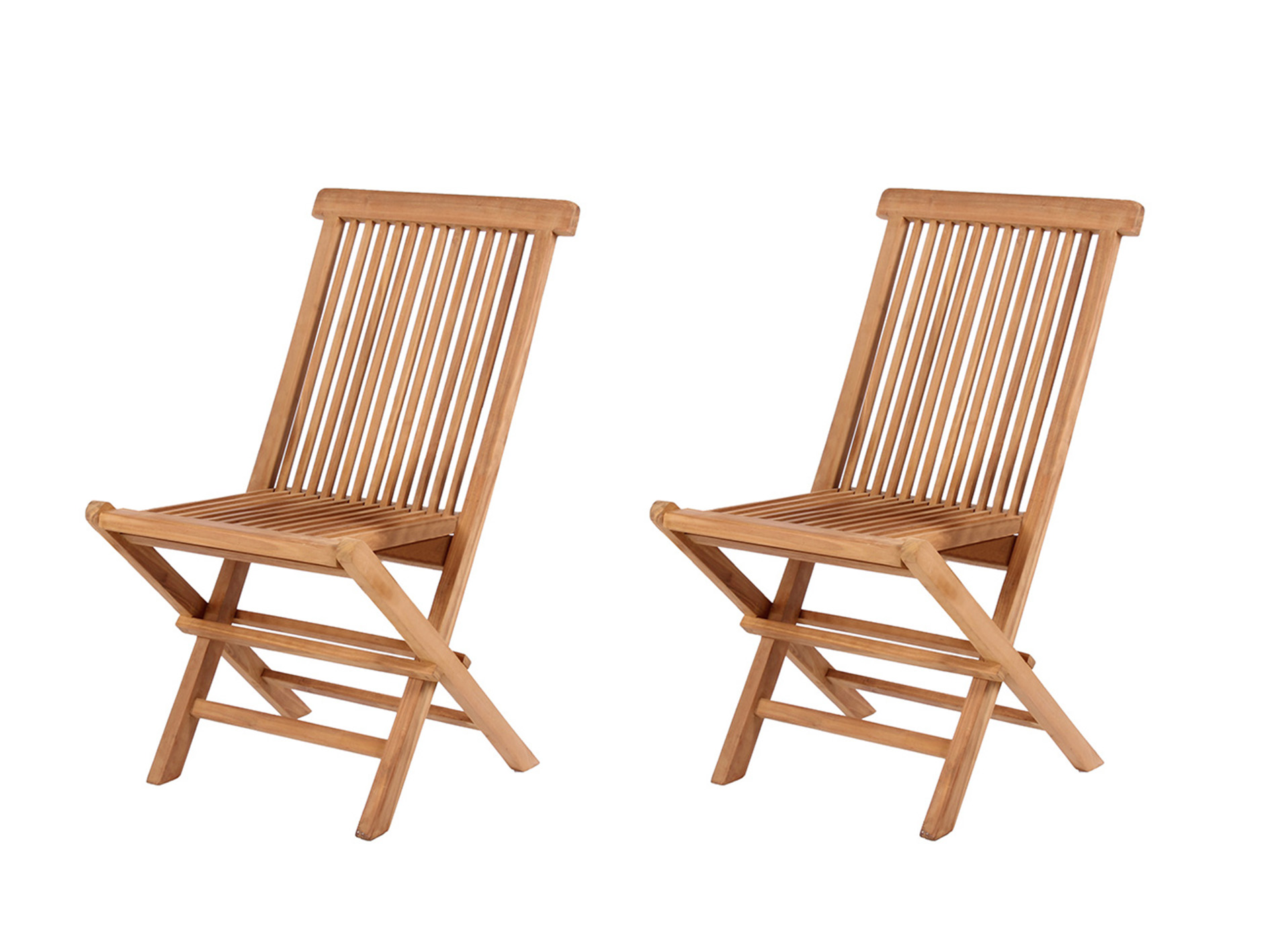 deVries 2x Klappstuhl "WOODIE" aus Teakholz (Basic) 2 Stück, Größe 47 x 62 x 89 cm
