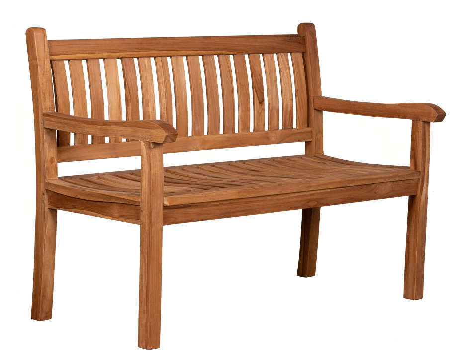 deVries Gartenbank "FLORENCE" aus Teakholz (B-Grade) ergonomische Rückenlehne Sitzbreite 150 cm Größe 160 x 54 x 94 cm