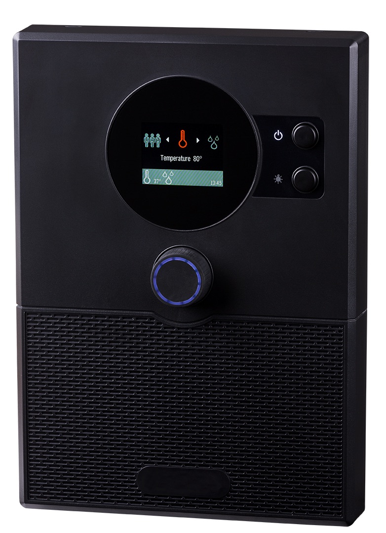 Sentiotec home.com4 Saunasteuerung mit Bluetooth für alle Saunöfen Schwarz