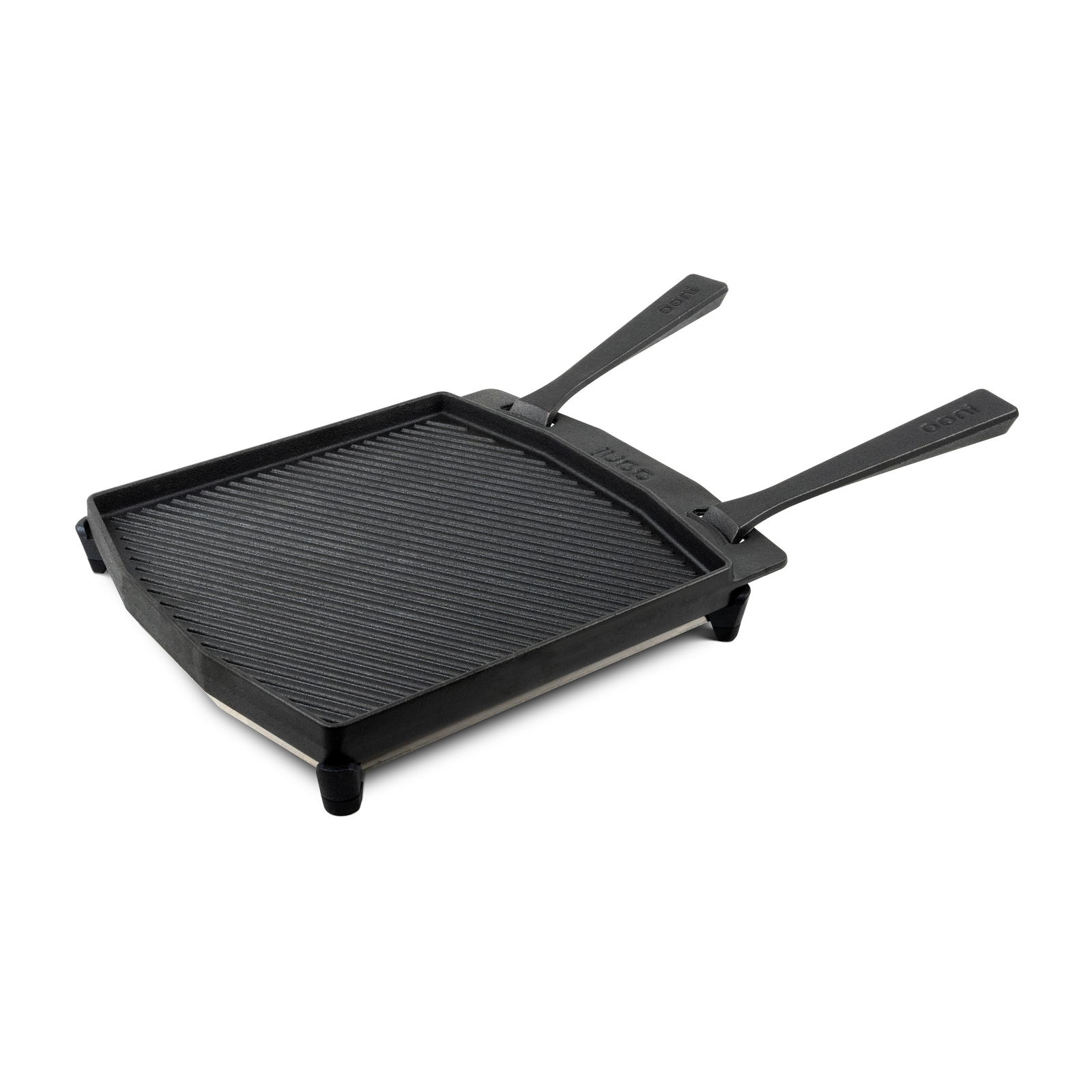 Ooni doppelseitige Grillpfanne aus Gusseisen Wendeplatte gerippt/glatt
