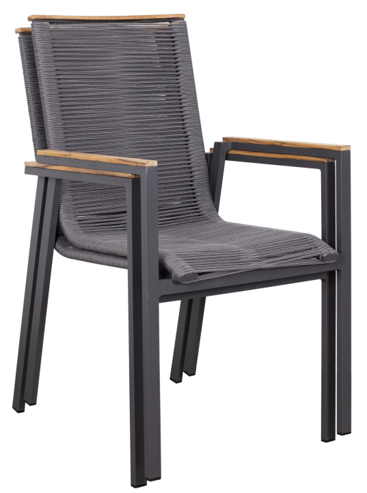 deVries 2x Stapelsessel "MONTANA" 2 Stück, Größe 55 x 66 x 87 cm, grau