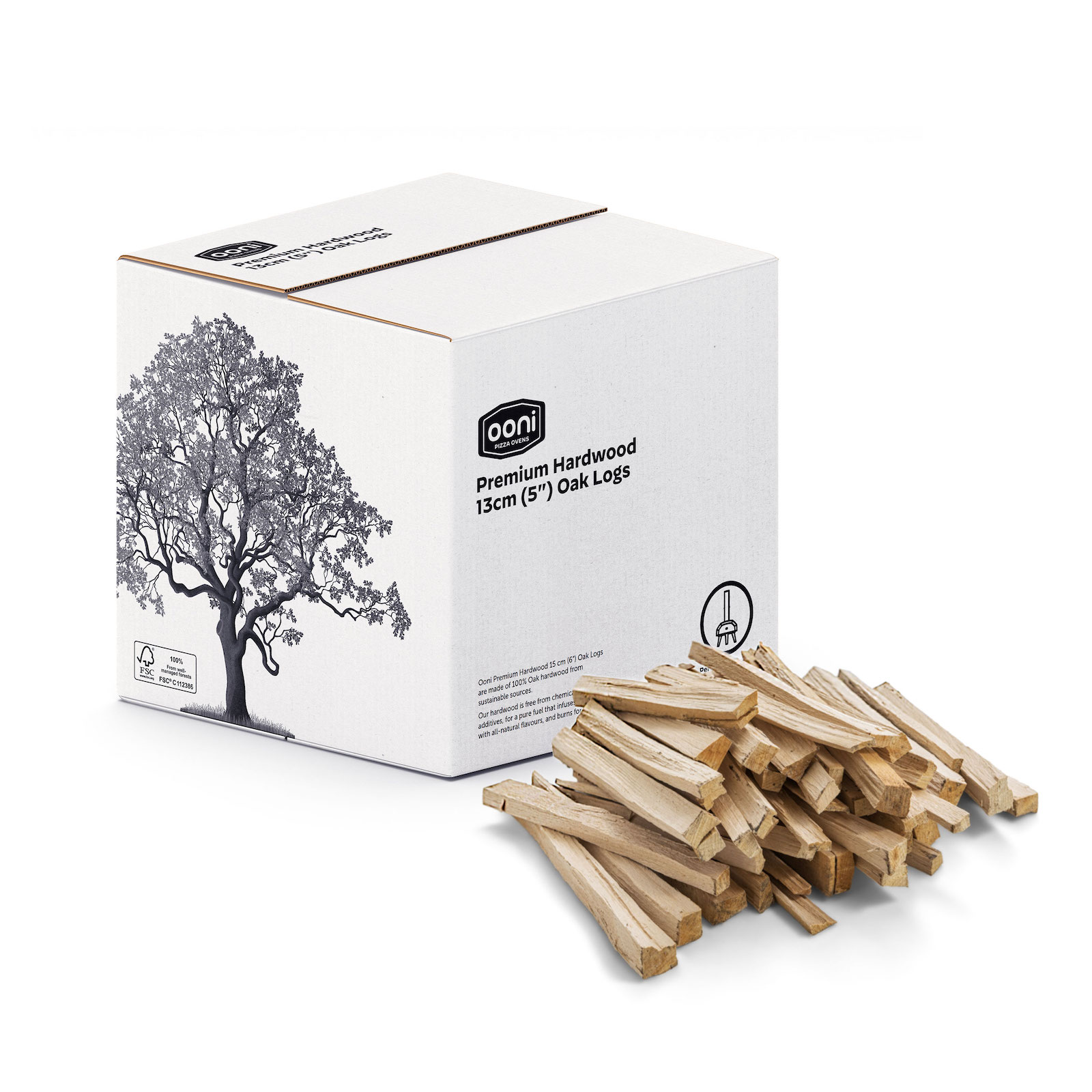 Ooni Premium-Hartholz 13 cm Eichen-Holzscheite 8 kg Anzündholz für Karu 12, Karu 12G & Karu 2