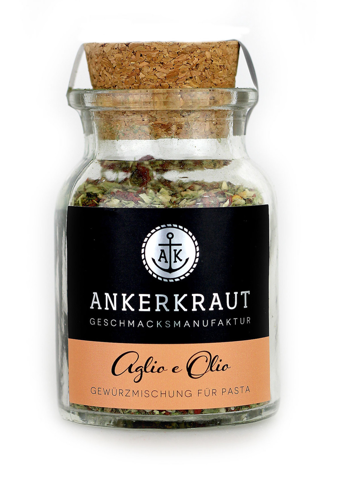 Ankerkraut Aglio e Olio Gewürzmischung im Korkenglas 50 g Pastagewürz