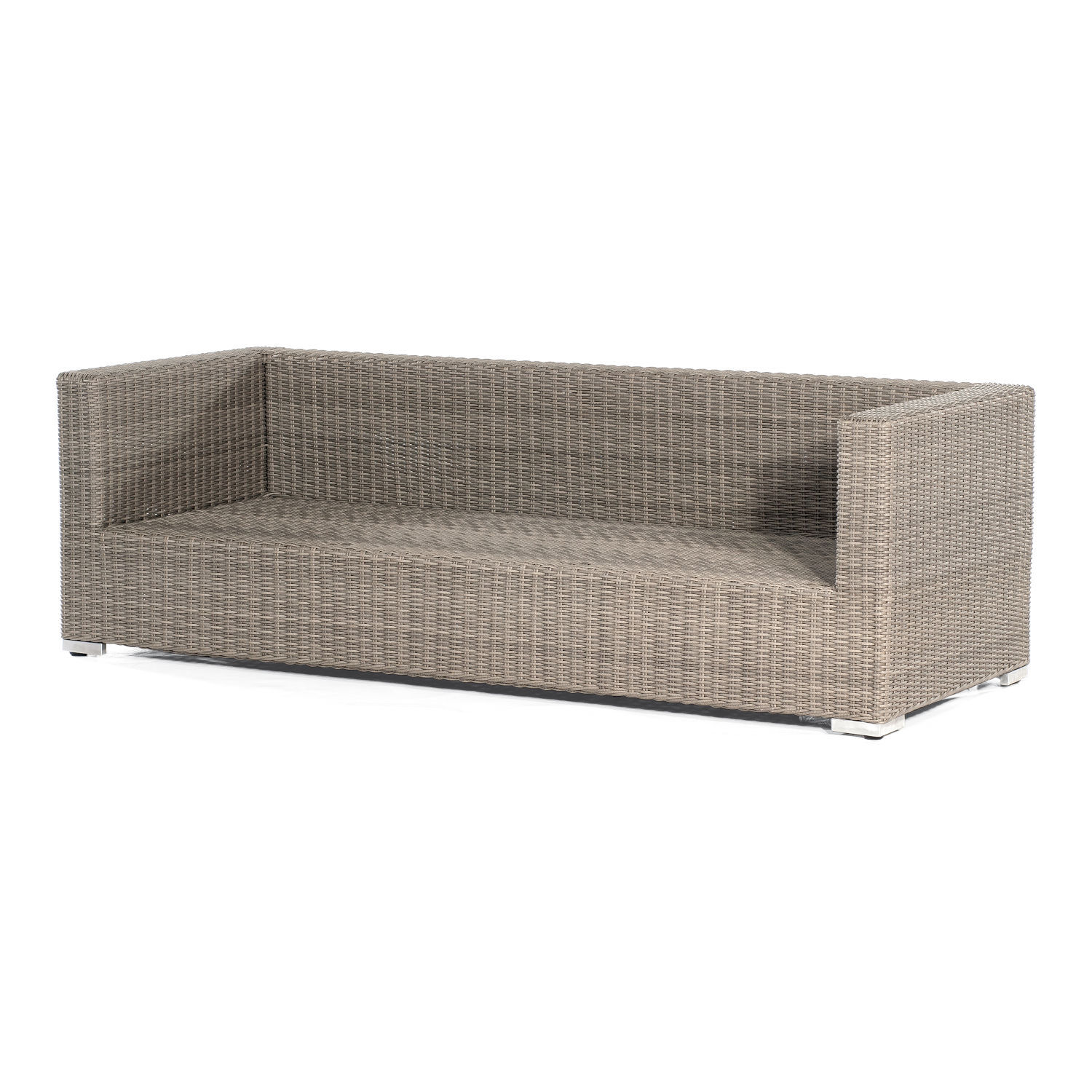 Sonnenpartner 3-Sitzer Lounge-Sofa Residence Aluminium mit Polyrattan stone-grey inklusive Kissen Loungesofa