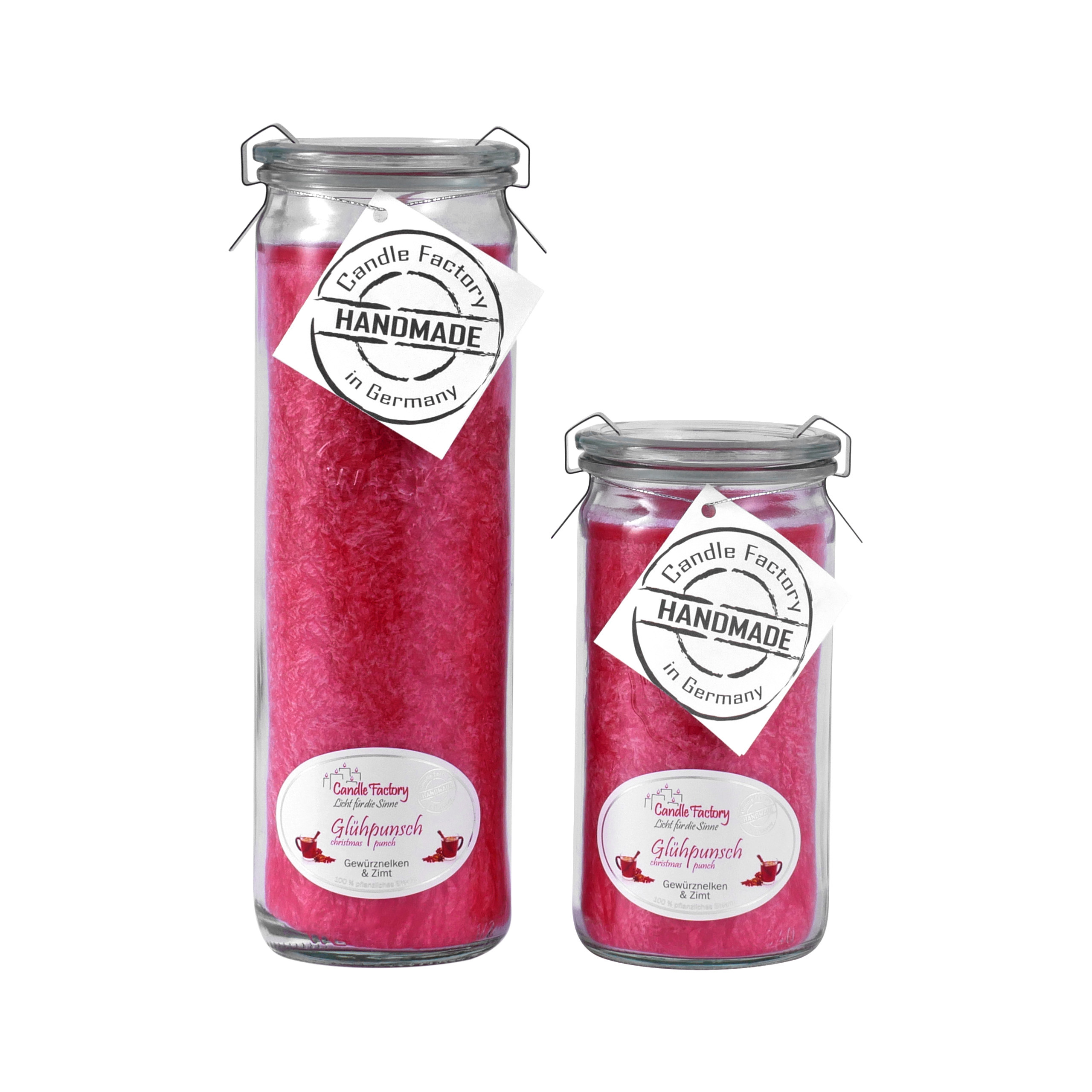 Candle Factory Kerzen-Set Glühpunsch Big + Mini Jumbo Duftkerze Dekokerze