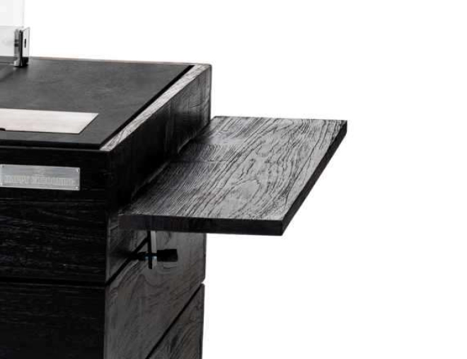 Happy Cocooning Mania 2 Seitentische für Feuertisch quadratisch/rechteckig 74x16,5x2 cm Teak Black