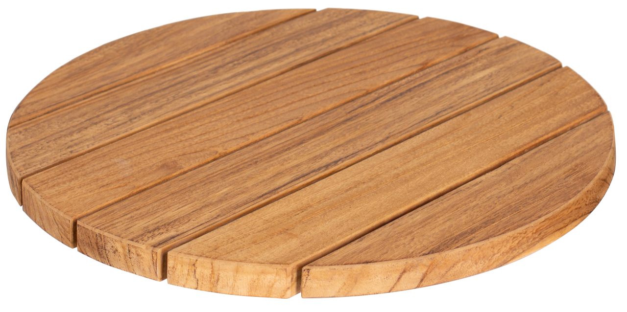 deVries Drehteller "LAZY SUSAN" aus Teakolz (6 Latten) rustikale Optik Größe ø40 x 5 cm