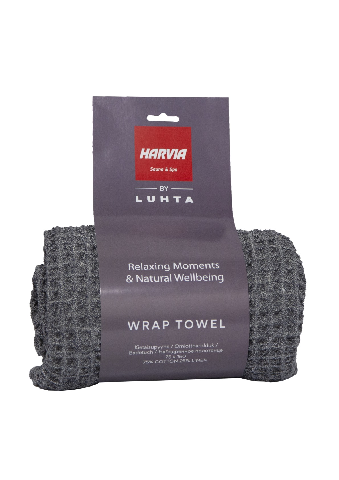 Harvia by Luhta Saunakilt Kilt Wickelhandtuch Saunahandtuch ca. 70 x 150 cm anthrazit