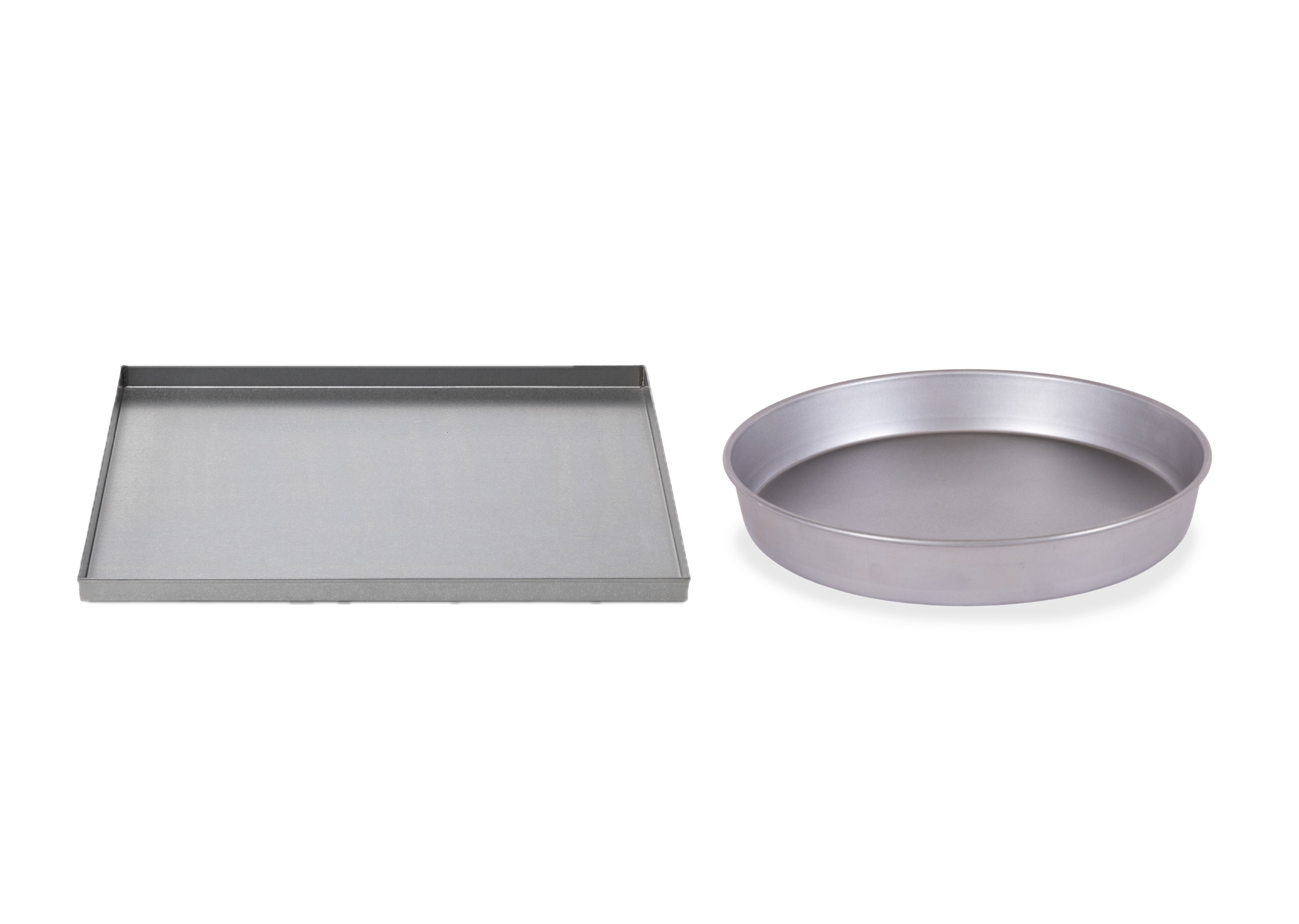 Alfa Forni Backblech-Set 1 x Ø 30cm, 1 x 40 x 30 cm Aluminierter Stahl ACSET-2T