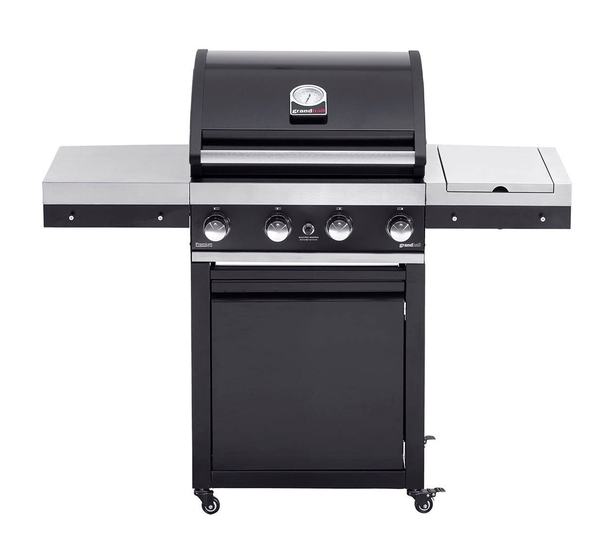 Grandhall Gasgrill Premium G4 Trolley 14 kW 4 Brenner, 1 Seitenbrenner K04000331A