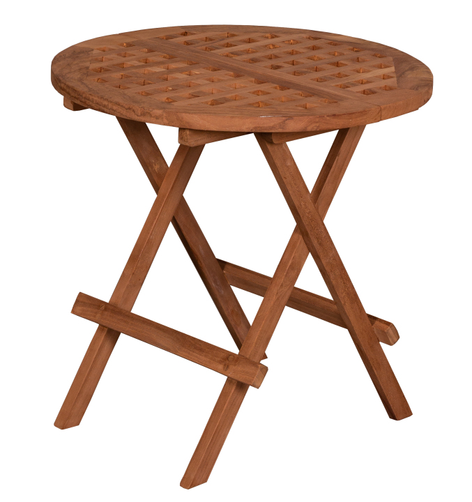 deVries Beistelltisch "WOODIE" aus Teakholz rund Größe Ø50 x 50 cm