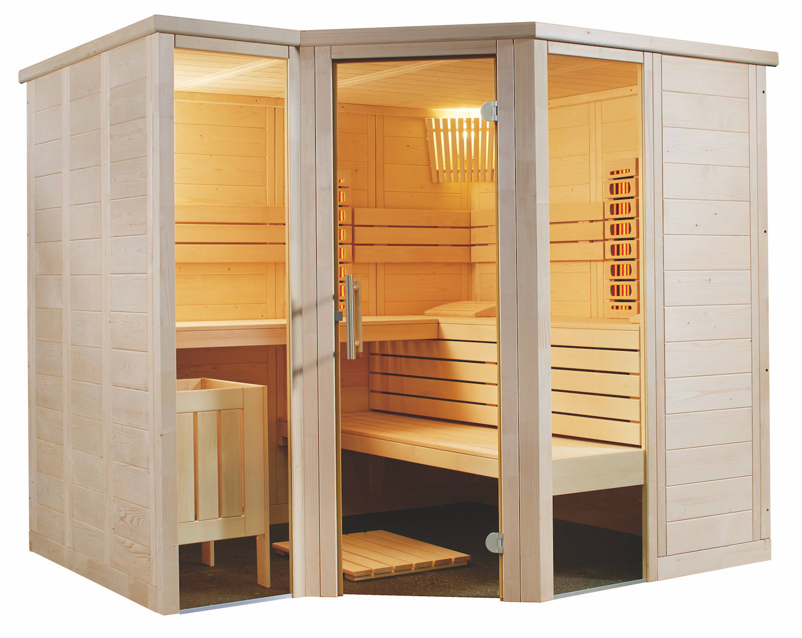 Harvia Arktis Infra+ Massivsauna Saunakabine Inkl. 2 Vollspektrumstrahler 234x206x204 cm