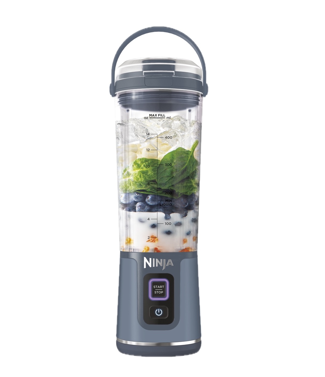 Ninja Blast Kabelloser Mixer Tragbarer Smoothie Maker mit Becher 532 ml - Blau BC151EUNV