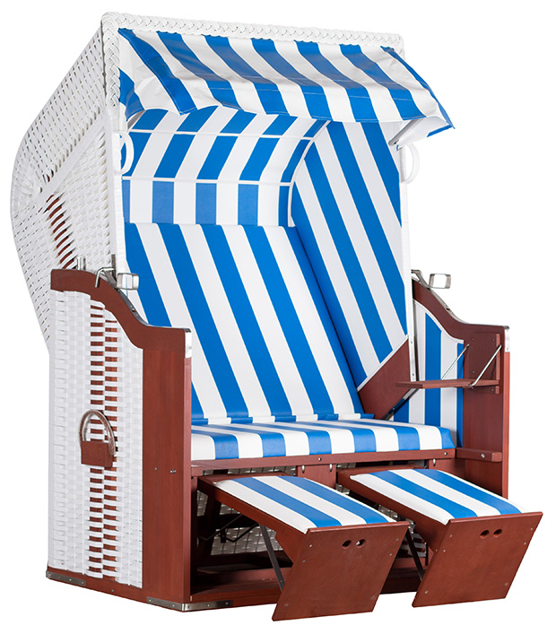 deVries Strandkorb "Profi Ostsee POEL" PVC white Des. 991, Größe 124 x 87 x 159 cm
