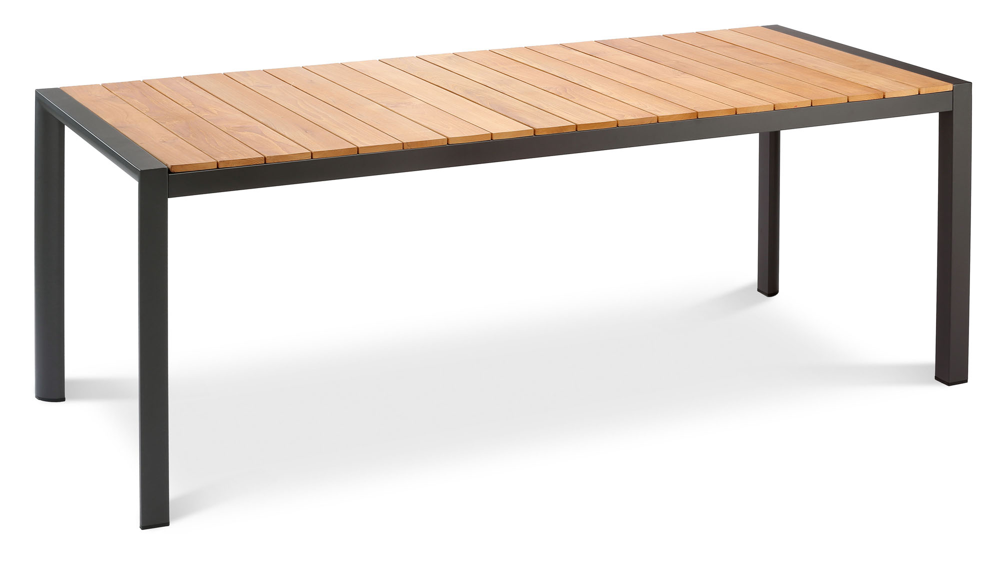 Best Freizeitmöbel Aluminium Tisch Paros 160 x 90 cm anthrazit/Teakholz Loungetisch