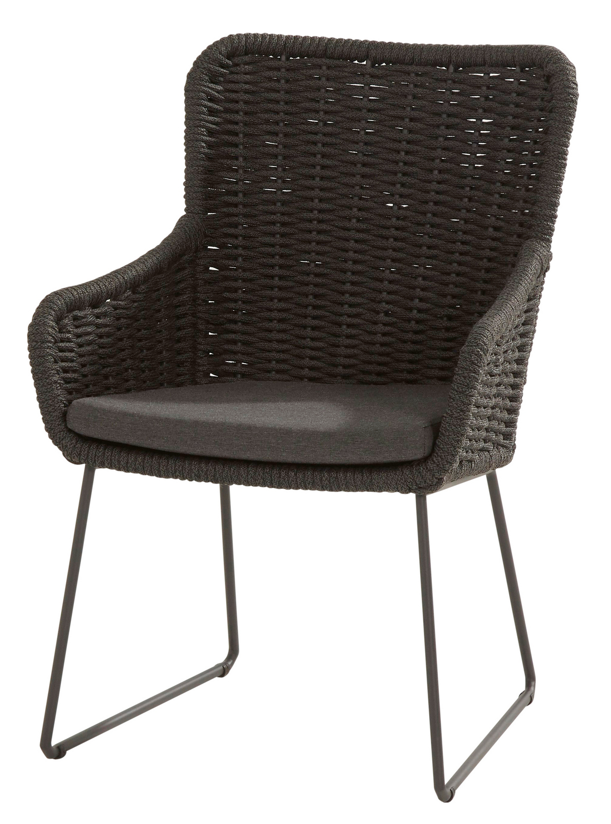 4Seasons Outdoor Dining Sessel Wing inkl. 2 Kissen Outdoorsessel Gartenstuhl Anthrazit