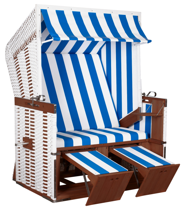 deVries Strandkorb "Profi Nordsee "SYLT"" PVC white Des. 991, Größe 124 x 87 x 159 cm
