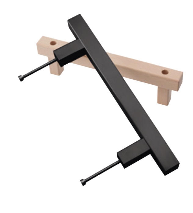 Infraworld Türgriff-Set Edelstahl quadratisch schwarz für Saunatür B3321-S