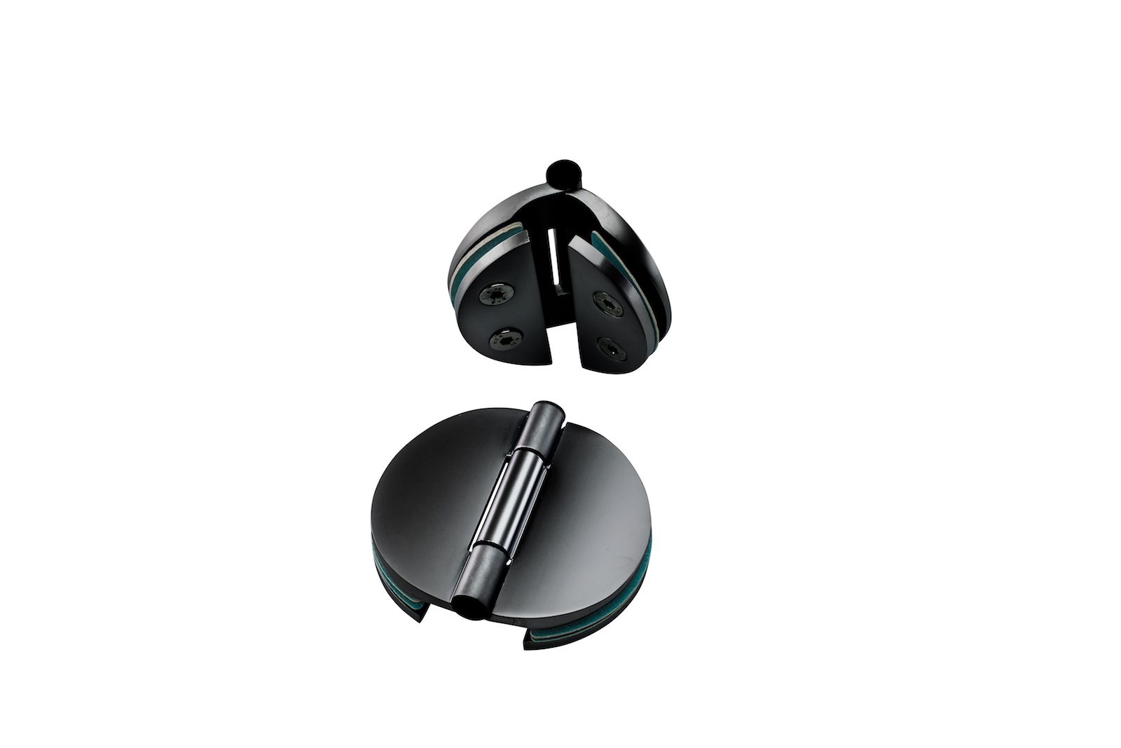 Infraworld 2x Doppeltürband schwarz matt für 6 bzw. 8 mm Glastür Saunatür