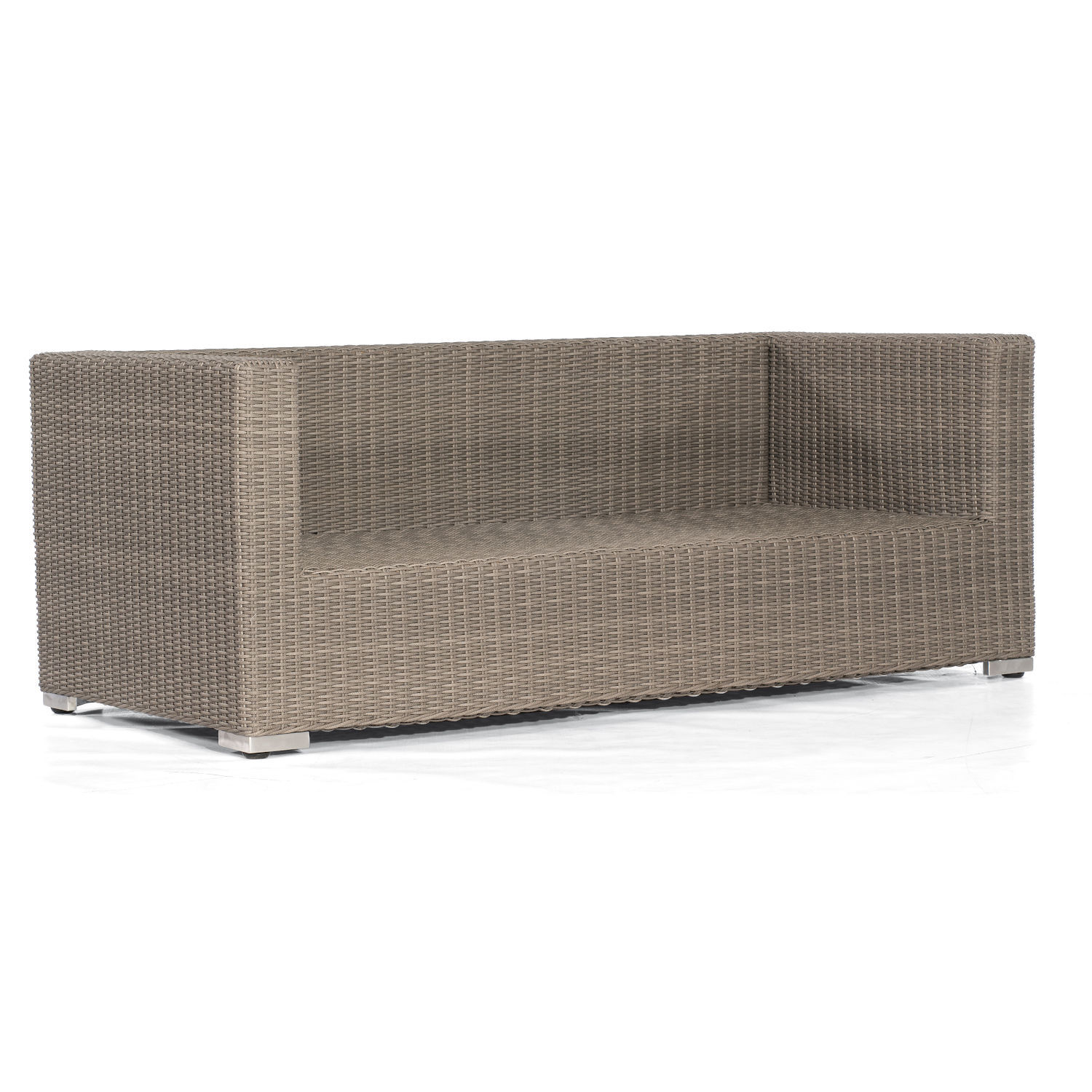 Sonnenpartner 2-Sitzer Lounge-Sofa Residence Aluminium mit Polyrattan stone-grey inklusive Kissen Loungesofa