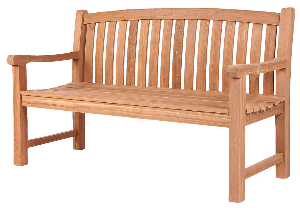 deVries Gartenbank "WOODIE" aus Teakholz ergonomische Sitz- und Rückenfläche, Größe 150 x 57 x 94 cm