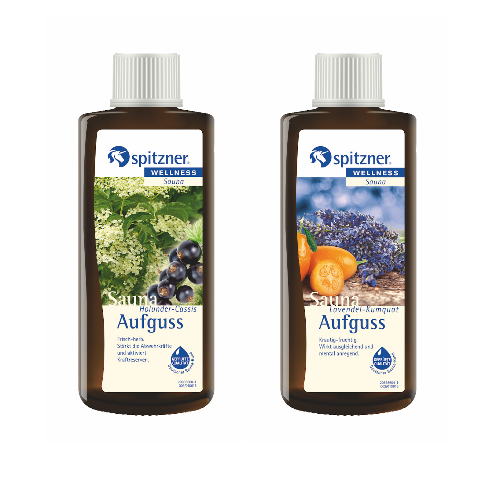 Spitzner 2 Düfte Holunder Cassis und Lavendel Kumquat Saunaaufguss mit je 190ml