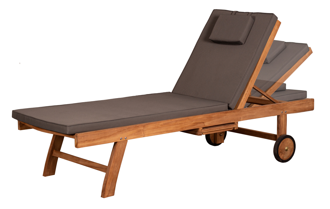 deVries Gartenliege "WOODIE" aus Teakholz (Basic), Größe: 65 x 205 x 40 cm