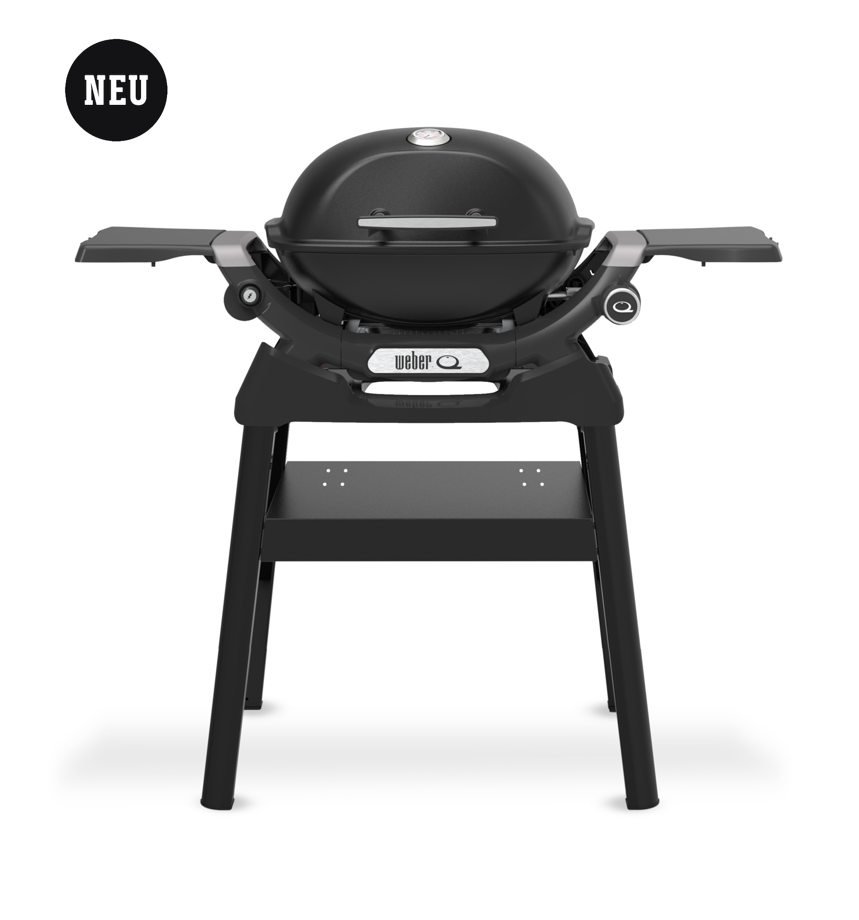 Weber Q 1200N Gasgrill Campinggrill mit Seitentischen und Stand Black 1501083