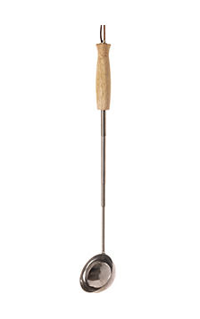 Finlax Teleskopkelle 22-70 cm finnische Saunakelle Aufgusskelle Edelstahl mit Holzgriff