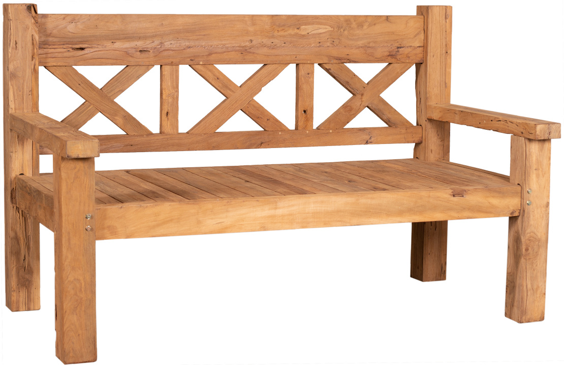 deVries Gartenbank "WOODIE" Rustique 160 aus Teakholz, Größe 163 x 82 x 99 cm