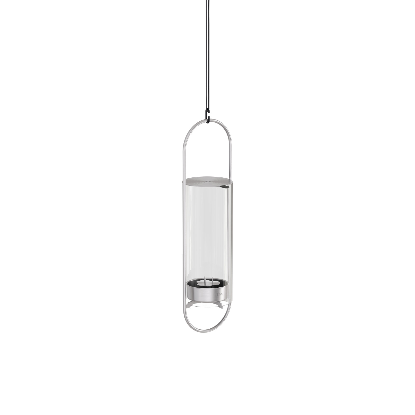 höfats Kerzenhalter OVAL CANDLE 35 silber Edelstahl/Glas Ø 10 cm Windlicht Gartenfackel