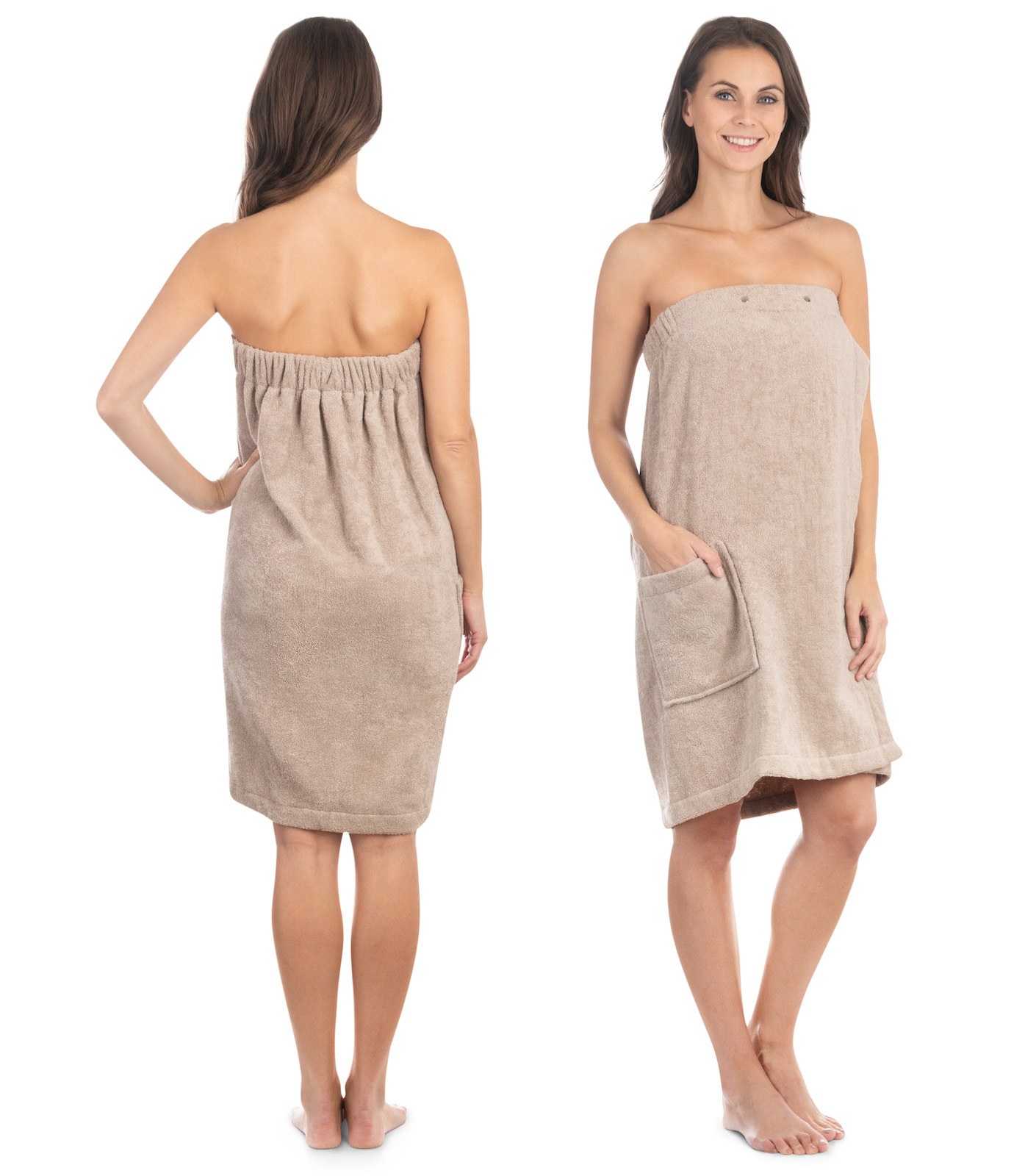 Liebenstein Saunakilt Damen Kilt Größe S / M Premium Damenkilt aus Baumwolle Beige