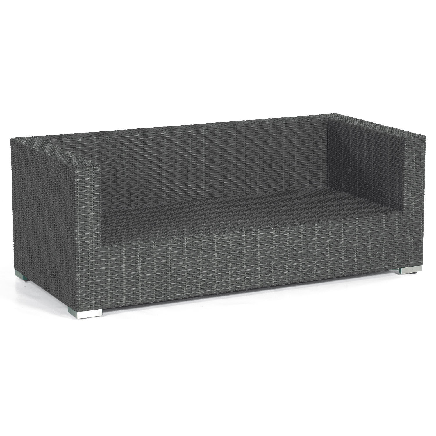 Sonnenpartner 2-Sitzer Lounge-Sofa Residence Aluminium mit Polyrattan graphit-schwarz inklusive Kissen Loungesofa