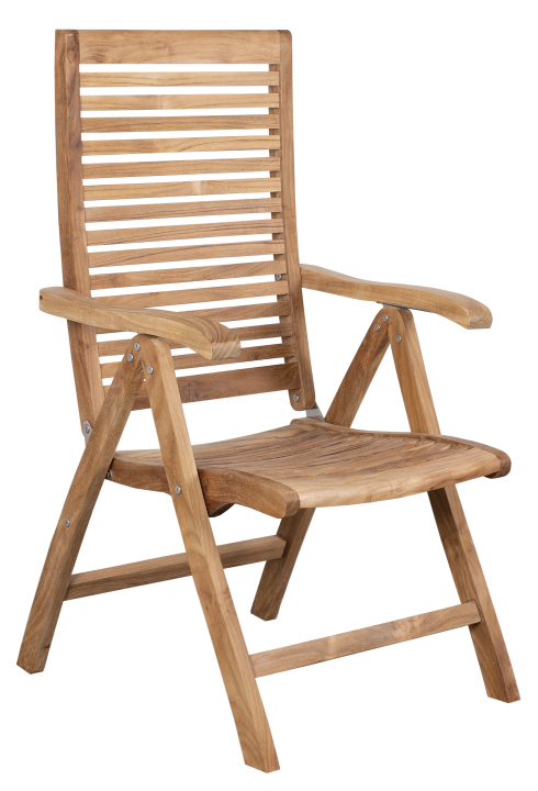 deVries Hochlehner-Klappsessel "TELLUS" aus Teakholz, Größe 62 x 64 x 114 cm
