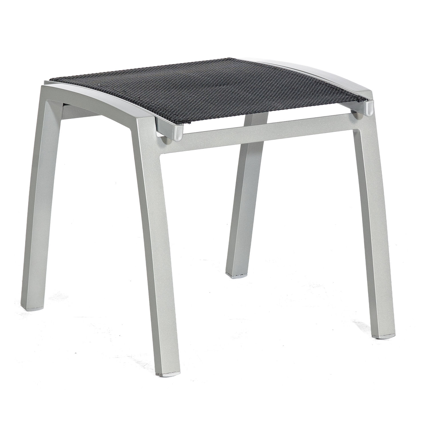 Sonnenpartner Fußhocker Florida Aluminium silber/Textilen schwarz Sitzhocker