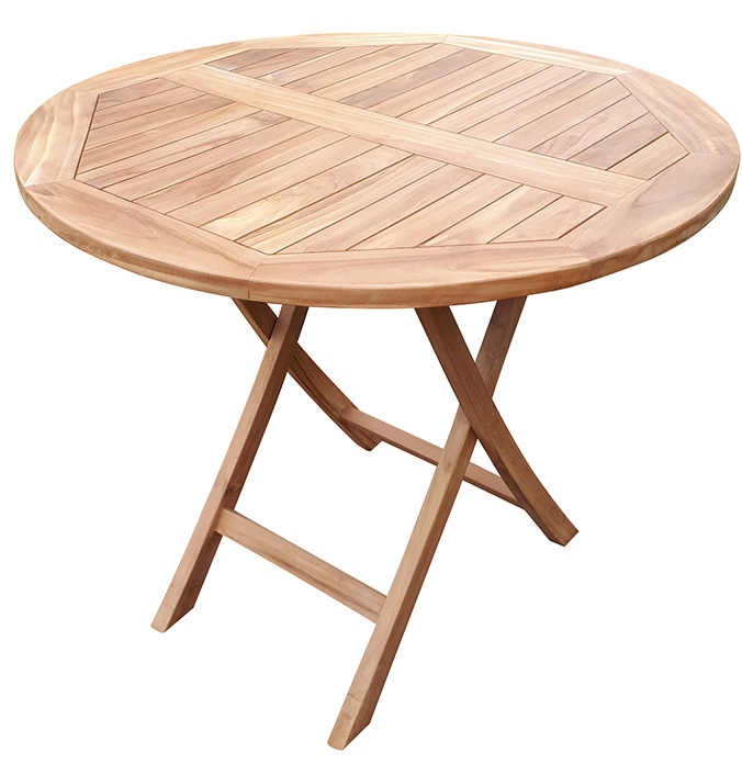 deVries Klapptisch "WOODIE" aus Teakholz ( Basic) rund Größe ø90 x 75 cm