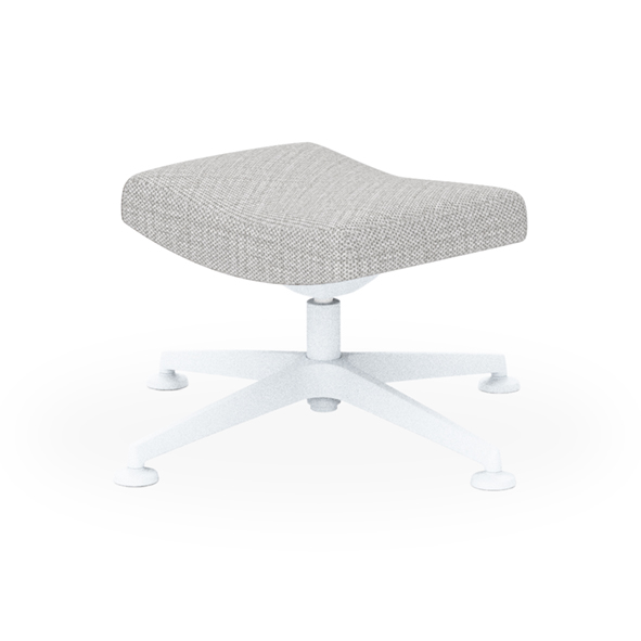 Best Freizeitmöbel Hocker Litus weiß/Humo grau ca. 75x85x42-48 cm Outdoorstoff