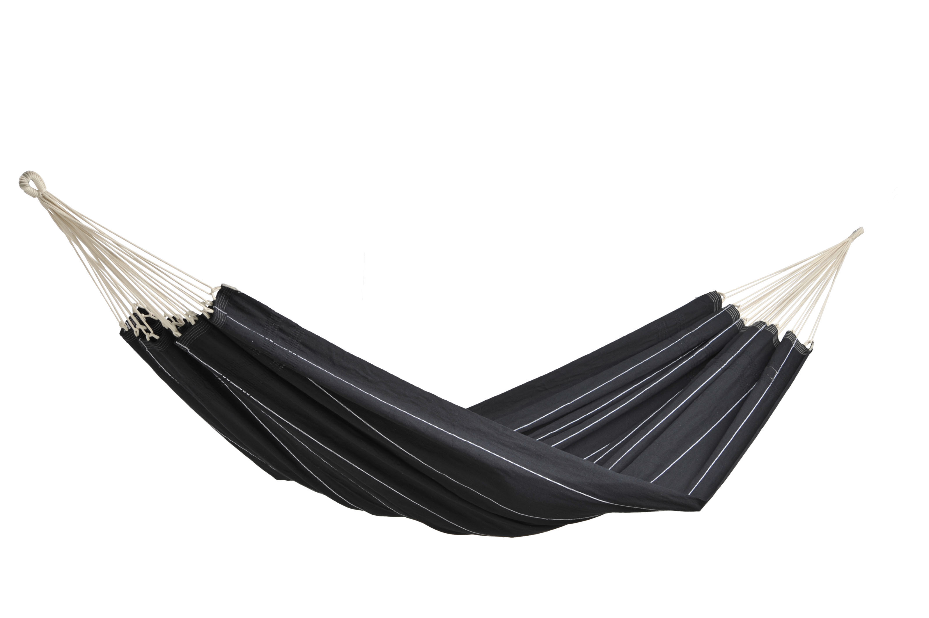 AMAZONAS XL Hängematte Barbados Black Tuchhängematte Liegefläche ca. 230 x 150 cm