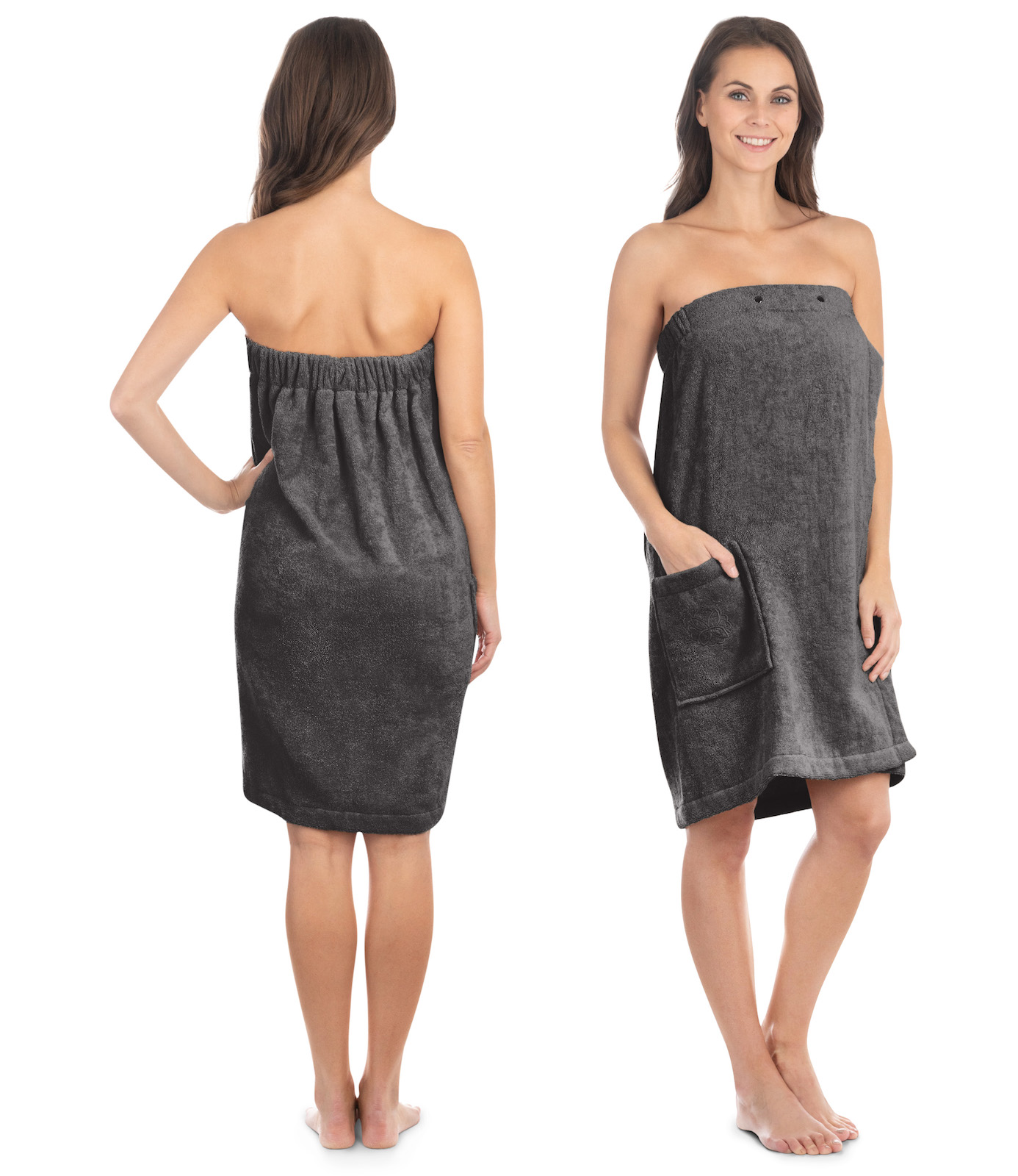 Liebenstein Saunakilt Damen Kilt Größe L / XL Premium Damenkilt aus Baumwolle Anthrazit