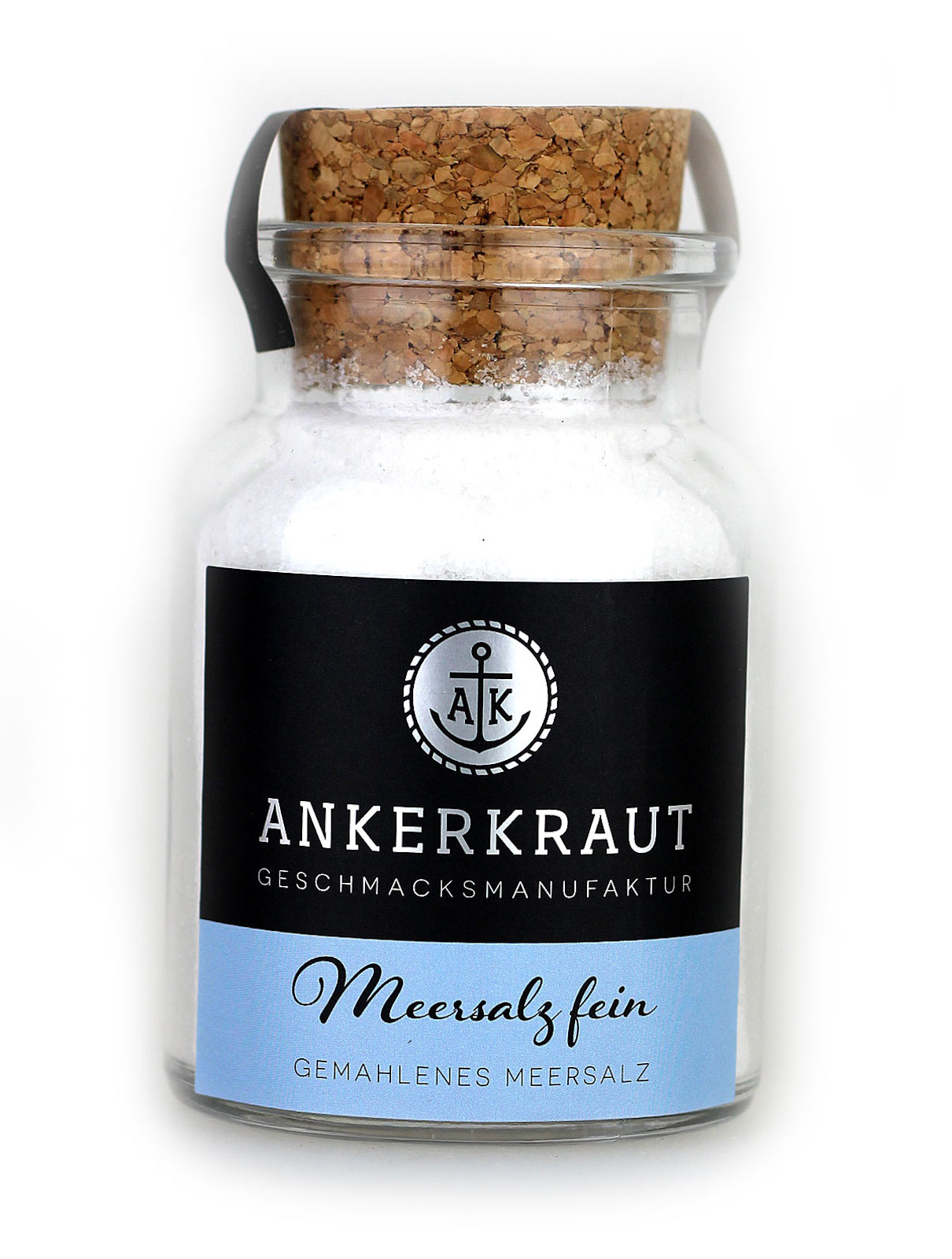 Ankerkraut Meersalz fein Salze im Korkenglas 170 g Gewürzsalz