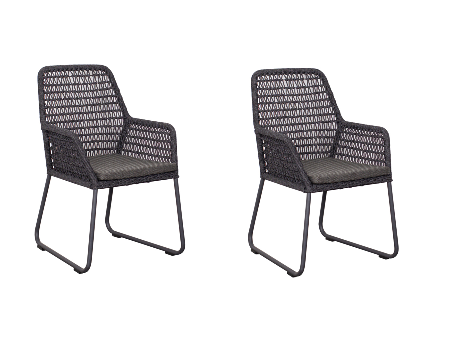deVries 2x Diningsessel "ADORA" 2 Stück, Größe 64 x 64 x 83 cm, dunkelgrau