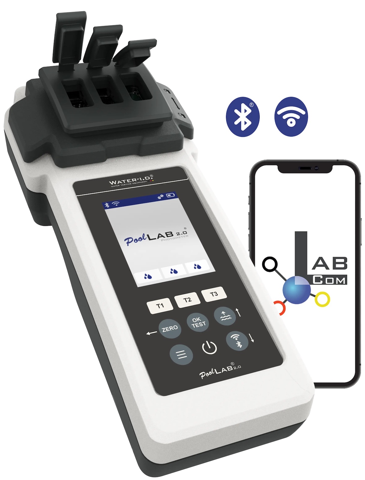 PoolLab 2.0 elektronischer Pooltester Photometer Wasseranalyse Messgerät 24 Wasserwerte