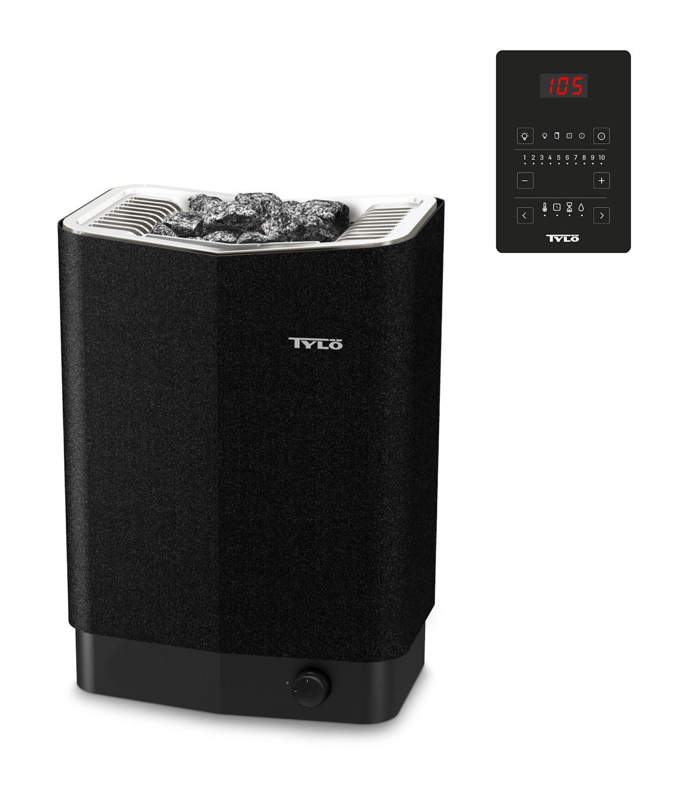 Tylö Sense Pure 8 Saunaofen 8,0 kW finnischer Saunaofen mit Touch-Steuerung Saunasteine