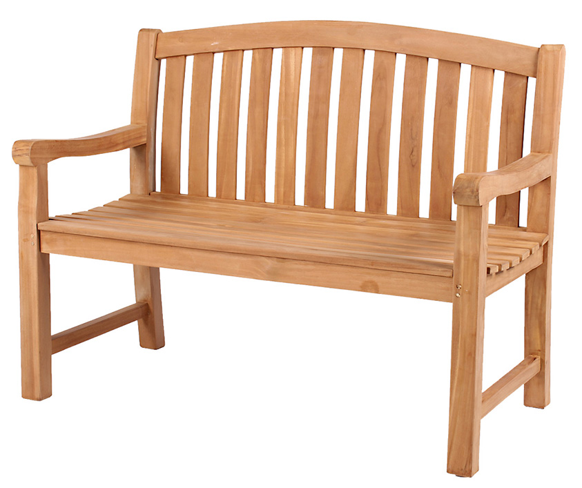 deVries Gartenbank "WOODIE" aus Teakholz ergonomische Sitz- und Rückenfläche, Größe 120 x 57 x 94 cm