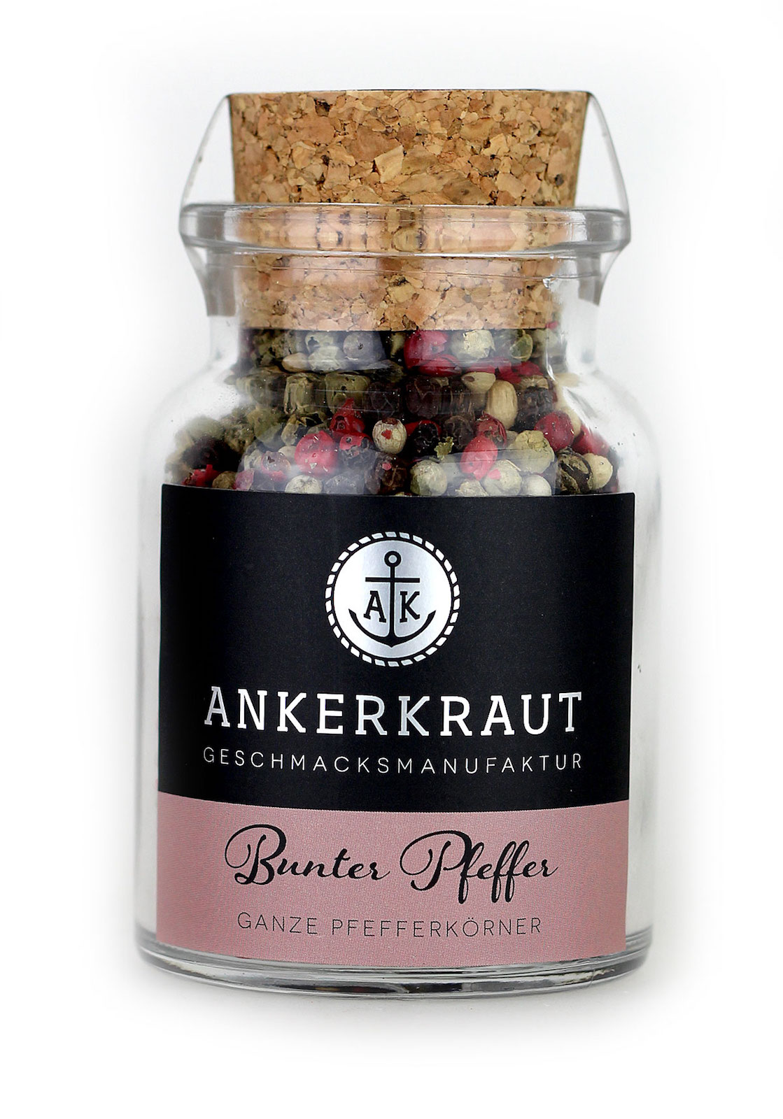Ankerkraut Bunter Pfeffer Ganz Pfefferkörner im Korkenglas 70 g Pfeffergewürz